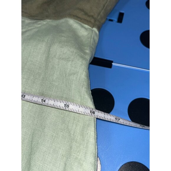 MATTHEW BURCH Kimmie Colorblock Cutout Linen Mini Dress Spaghetti Straps - Picture 11 of 14